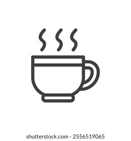 Tea cup line icon Vector logo outline