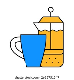 tea cup line icon vector. tea cup sign. isolated symbol illustration
