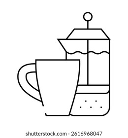 tea cup line icon vector. tea cup sign. isolated contour symbol black illustration