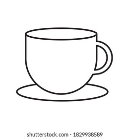 Tea cup line style icon design, Time drink breakfast and beverage theme Vector illustration