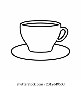 Tea Cup - Line Style.app,logo,and ui.Vector file.EPS 10.Line style design.Editable stroke