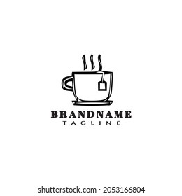 tea cup logo design template icon modern vector cute