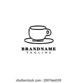 tea cup logo design template icon modern vector cute