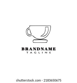 tea cup logo design template icon modern creative illustration