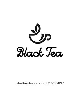tea and cup logo design vector