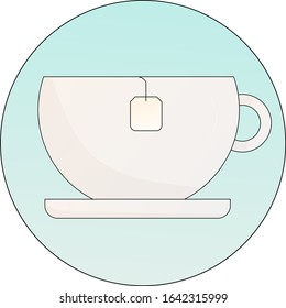 Tea cup logo illustration vector
