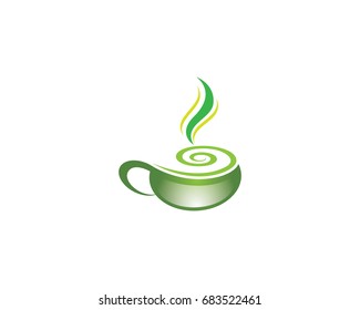 Tea cup logo template