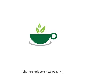 Tea cup logo template vector icon