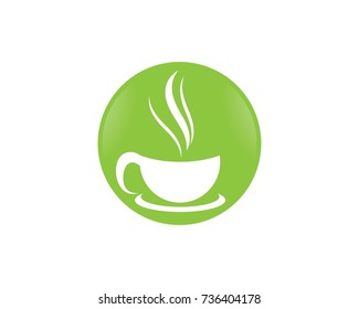Tea cup logo template vector icon illustration design