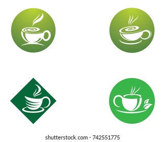 Tea cup logo template vector icon illustration design