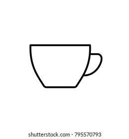 tea cup logo thin line black icon