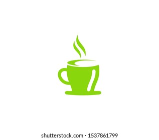 Tea cup logo vector icon 