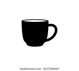 Tea Cup or Mug Silhouette Vector Isolated on White
