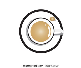 Tea cup on white background