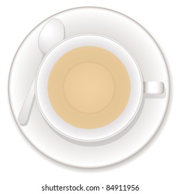 Tea cup on white background. Vector illustration.