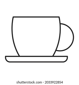 Tea Cup Outline bold Vector Icon which can be easily modified or Edited 