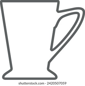 Tea Cup Outline Icon. Vector Illustration.
