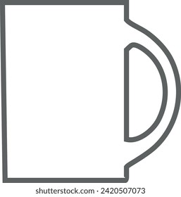 Tea Cup Outline Icon. Vector Illustration.