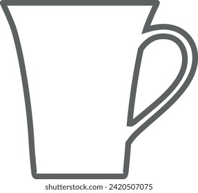 Tea Cup Outline Icon. Vector Illustration.