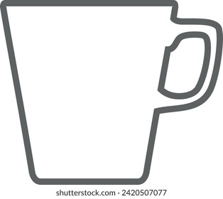 Tea Cup Outline Icon. Vector Illustration.