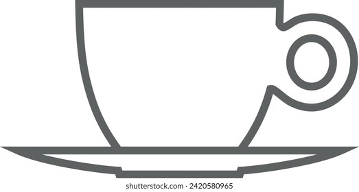 Tea Cup Outline Icon. Vector Illustration.