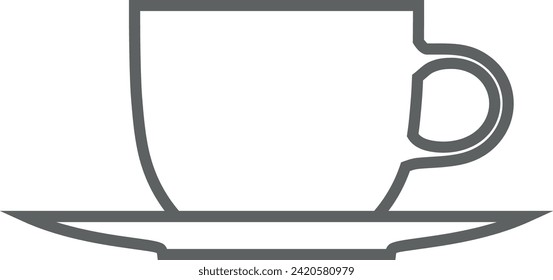 Tea Cup Outline Icon. Vector Illustration.