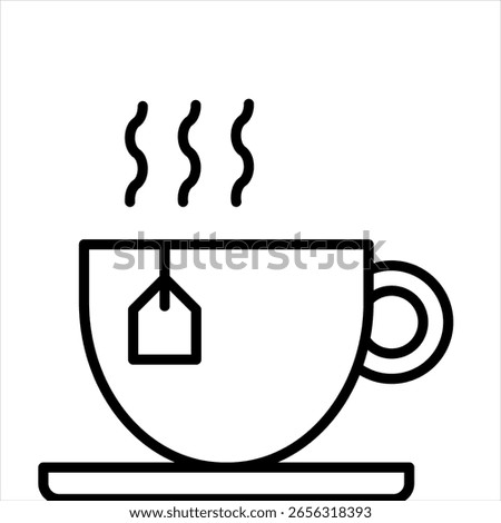 Tea Cup Outline Icon Vector Illustration