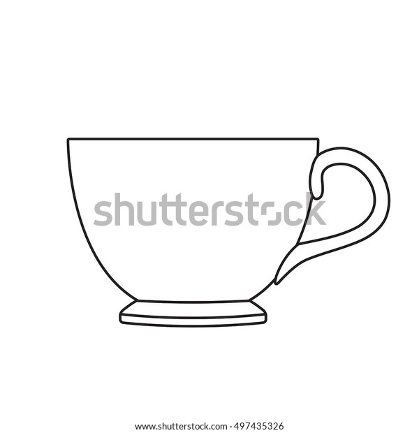 Tea Cup Outline Vector Illustration Isolated Stock Vector (Royalty Free