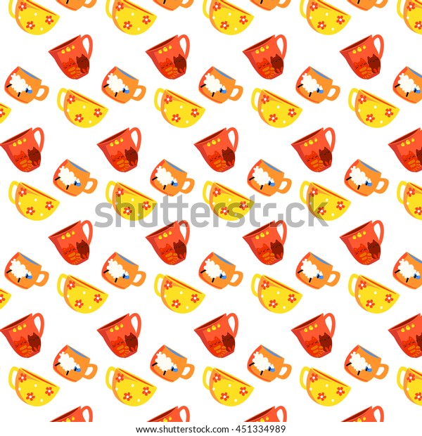 Download Tea Cup Pattern Yellow Red Orange Royalty Free Stock Image PSD Mockup Templates