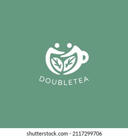 Tea cup and People combination logo inspiration for healthy business