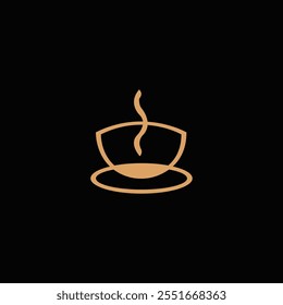 Tea cup plate logo design

