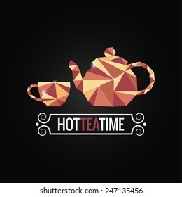tea cup poly design background