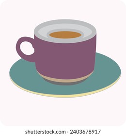 Tea cup, pot illustration vector line art eps
