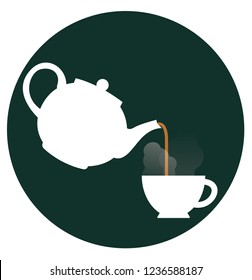 Tea Cup and Pot Vector Illustration