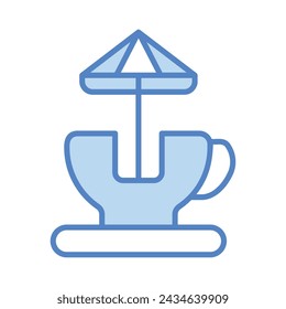 Tea Cup Ride Icon vector. Stock illustration.