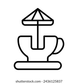 Tea Cup Ride Icon vector. Stock illustration.