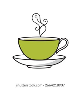 Taza de té de modo romántico en nuestra frescura