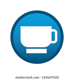 Tea cup round media icon on white background - Vector illustration