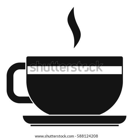 Tea cup and saucer icon. Simple illustration of tea cup and saucer vector icon for web