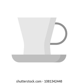 Tea cup and saucer, Kitchenware Flat design vector