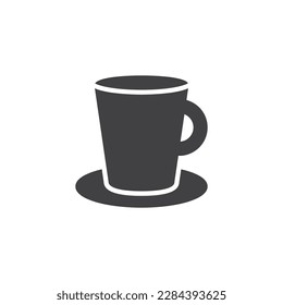 Tea cup and saucer vector icon. filled flat sign for mobile concept and web design. Coffee drink glyph icon. Symbol, logo illustration. Vector graphics