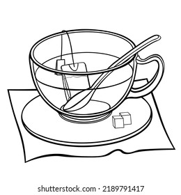 the is a tea cup with saucer. vector illustration
