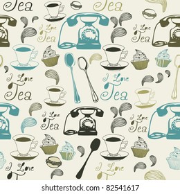 tea cup seamless background