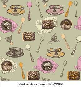 tea cup seamless background