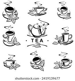 Té en juego. Té de icono de colección. Vector