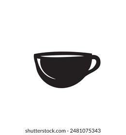 Tea cup silhouette icon. Flat style tea, coffee cup icon vector illustration design.