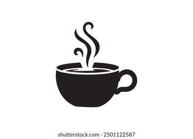 Tea cup silhouettes vector illustration.