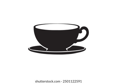 Taza de té siluetas Ilustración vectorial.