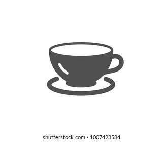 Tea cup simple icon. Coffee drink sign. Fresh beverage symbol. Quality design elements. Classic style. Vector
