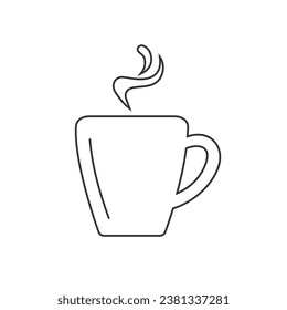 Tea cup simple line icon. Vector illustration in flat